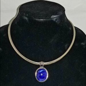 Classic Joan Rivers Choker Necklace w/ Blue Stone